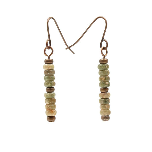 Earth Song Jewelry ~ Colors of Fall Dangling Stacks Handmade Earrings