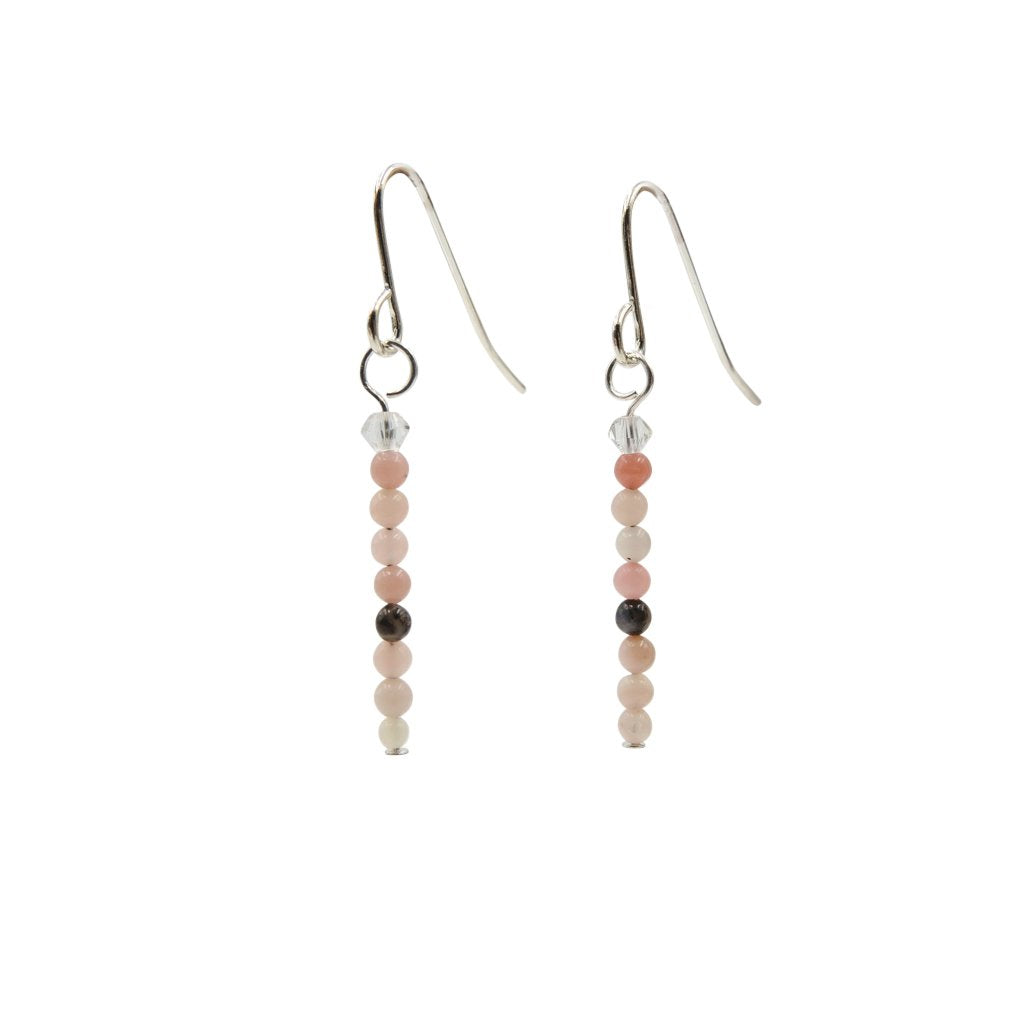 Earth Song Jewelry Blushing Pink Opals & Crystals Silver Handmade Earrings