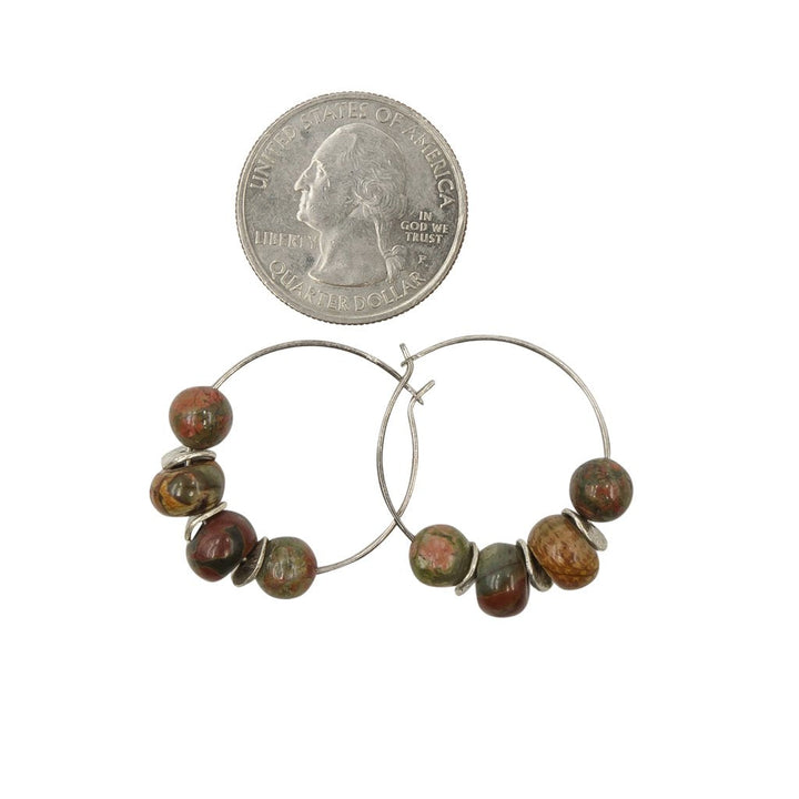 Earth Song Jewelry - Handmade Red Creek Jasper Sterling Silver Earrings