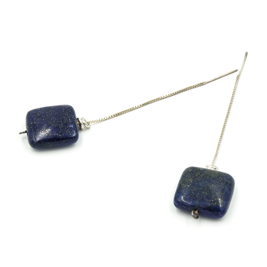 Lapis Lazuli Sterling Silver Earring Threads - Earth Song Jewelry Jewelry