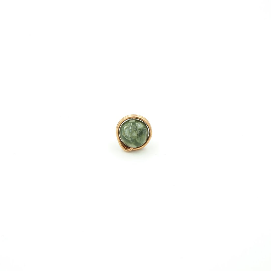 Earth Song Jewelry ~ Handmade Copper Wrapped Rhyolite Single Stud Earring - Perfect For Dad