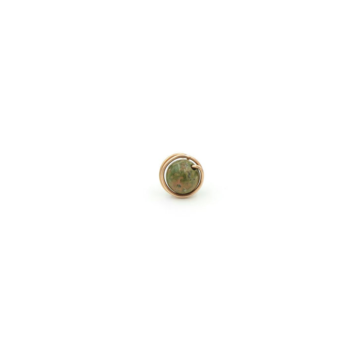 Earth Song Jewelry ~ Handmade Copper Wrapped Unakite Single Stud Earring - Perfect For Father's Day