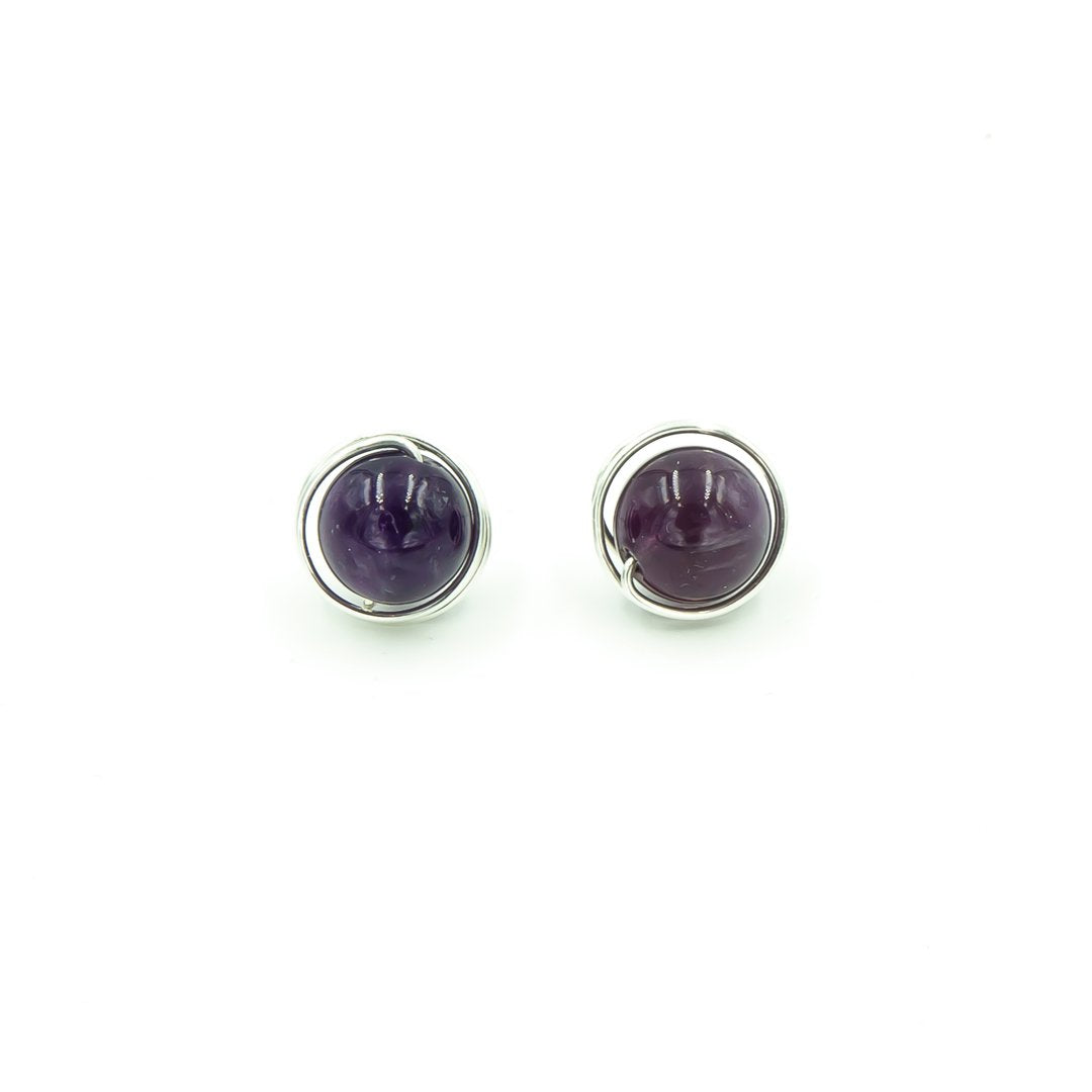 Earth Song Jewelry ~ Sterling Silver Amethyst Post Earrings Handmade