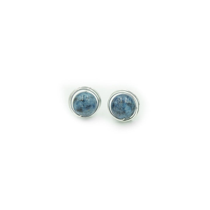 Earth Song Jewelry ~ Sterling Silver Denim Blue Post Earrings ~ Handmade