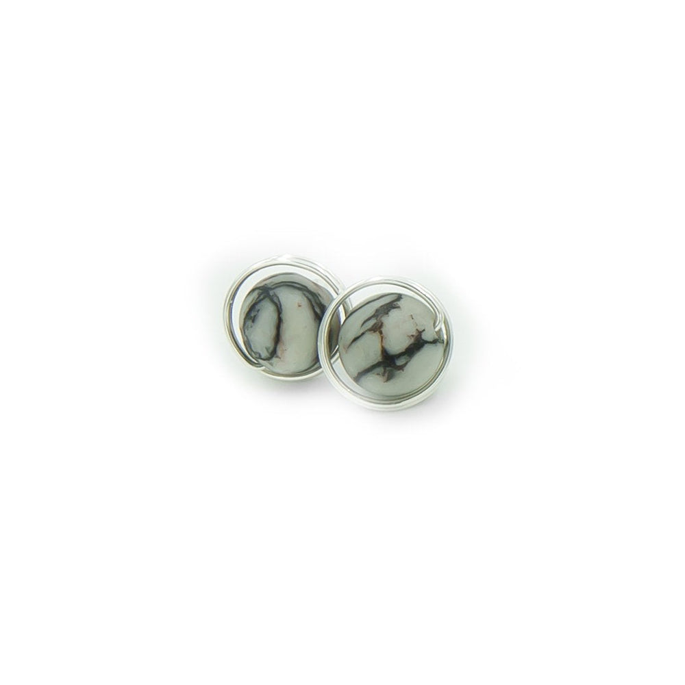 Earth Song Jewelry handmade Sterling Silver Silk Stone Nests earrings. Made with 925 sterling silver plated wire.