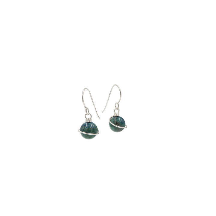 Earth Song Jewelry handmade Holding Earth sterling silver earrings