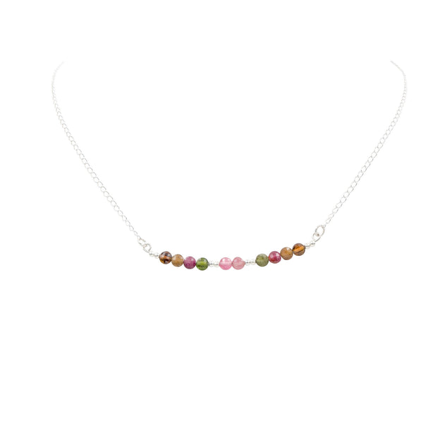 Earth Song Jewelry ~ Multi-colored Sparkling Tourmaline Handmade Sterling Silver Necklace